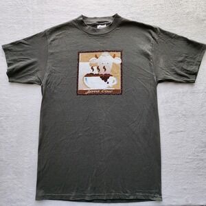 Cows Banff Canada Ice cream Java T Shirt Mens Large Gray Souvenir Graphic Tee